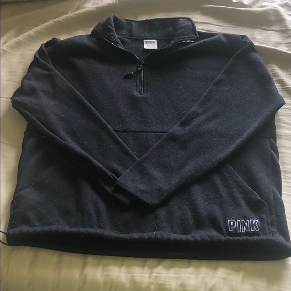 VS PINK BLACK QUARTER ZIP